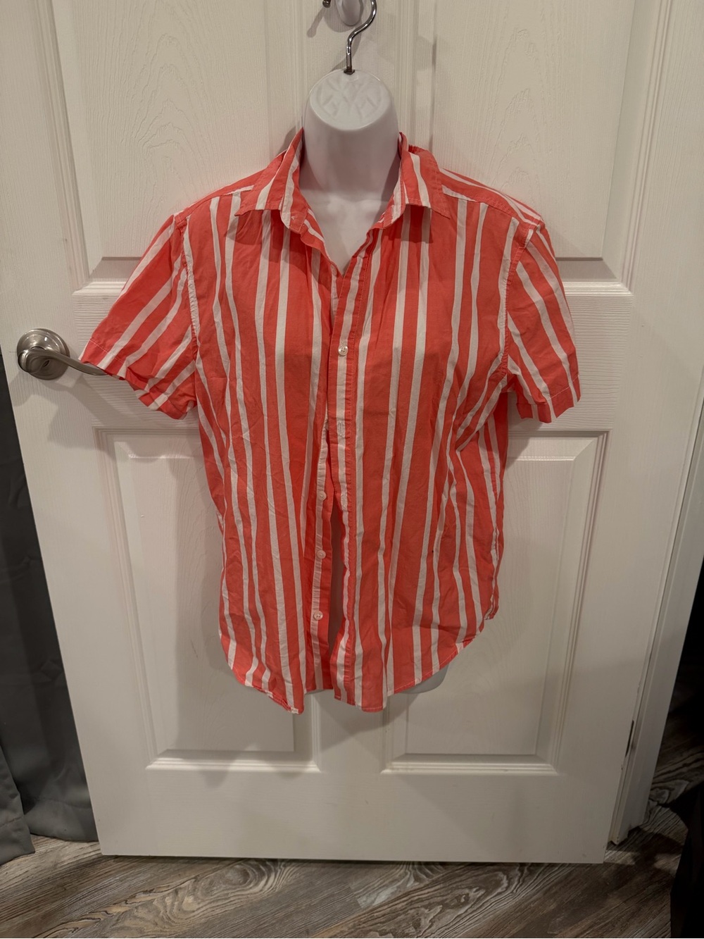 Original Use Coral & White Striped Button-Up Shirt